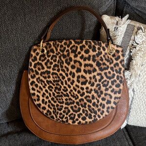 Jen & Co Leopard Print and Brown Leather Women's Bag